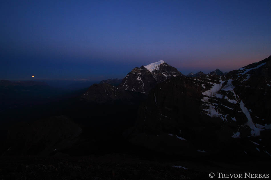 moonrise from fairview mountain lake louise alberta